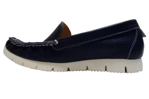 【arui_toe 3950 ネイビー】本革コンフォートスリッポン